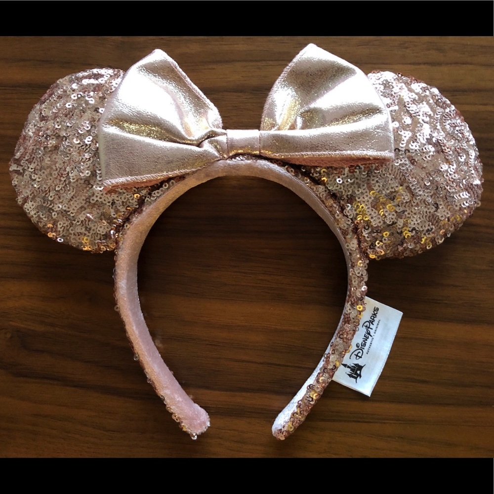 Minnie Mouse Sequined Ear Headband (Rose Gold)